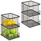 mDesign Stackable Food Organizer Storage Basket, Open Front - 4 Pack